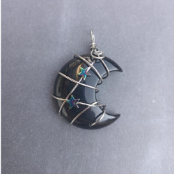 Pendentif Lune Onyx